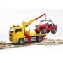 Bruder camion de tractare MAN TGA si vehicul de teren